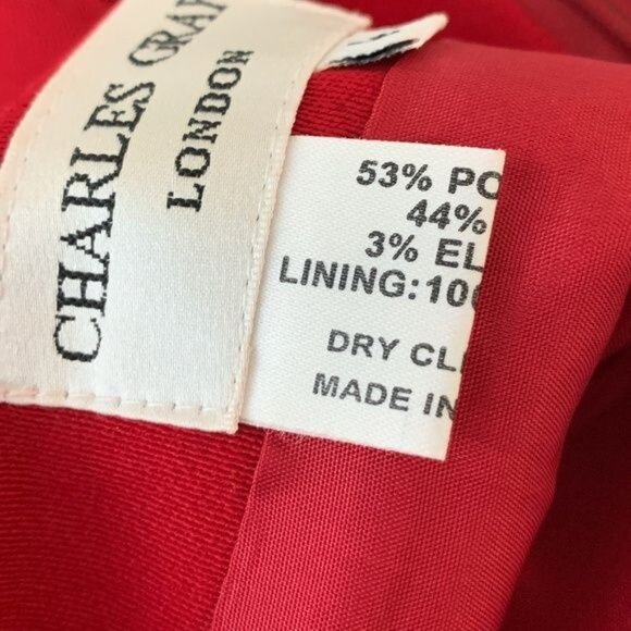 Charles Gray Red Wool Pencil Skirt Size 4 | Lined Classic Fall Holiday Work - Picture 9 of 10